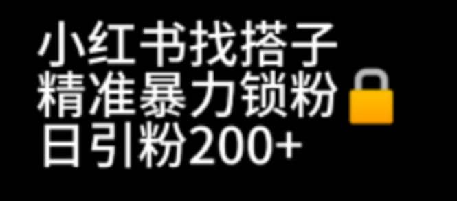小红书找搭子暴力精准锁粉+引流日引200+精准粉柒柒网创吧-网创项目资源站-副业项目-创业项目-搞钱项目柒柒网创吧