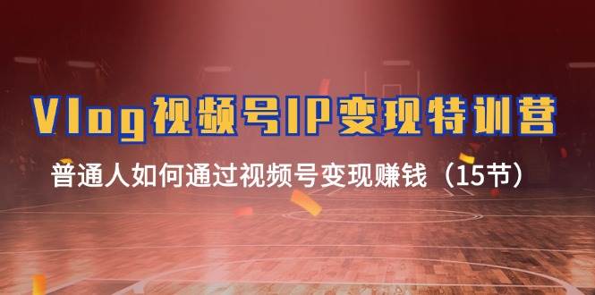 Vlog 视频号IP变现特训营，普通人如何通过视频号变现赚钱（15节）柒柒网创吧-网创项目资源站-副业项目-创业项目-搞钱项目柒柒网创吧