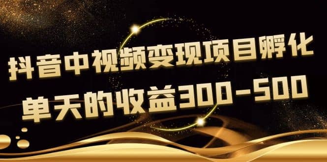 黄岛主《抖音中视频变现项目孵化》单天的收益300-500 操作简单粗暴柒柒网创吧-网创项目资源站-副业项目-创业项目-搞钱项目柒柒网创吧