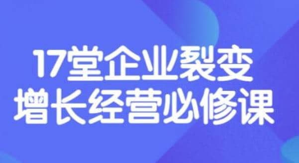 《盈利增长17堂必修课》企业裂变增长的经营智慧，带你了解增长的本质柒柒网创吧-网创项目资源站-副业项目-创业项目-搞钱项目柒柒网创吧
