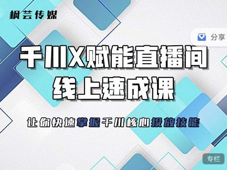 枫芸传媒-线上千川提升课，提升千川认知，提升千川投放效果柒柒网创吧-网创项目资源站-副业项目-创业项目-搞钱项目柒柒网创吧