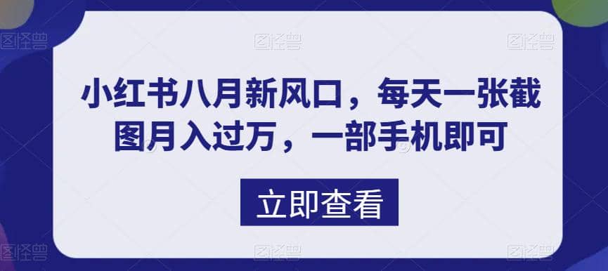 八月新风口，小红书虚拟项目一天收入1000+，实战揭秘柒柒网创吧-网创项目资源站-副业项目-创业项目-搞钱项目柒柒网创吧
