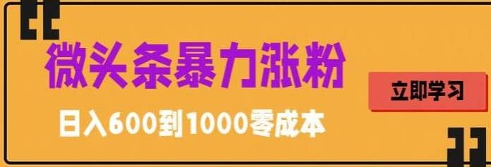 微头条暴力涨粉技巧搬运文案就能涨几万粉丝，简单0成本，日赚600柒柒网创吧-网创项目资源站-副业项目-创业项目-搞钱项目柒柒网创吧