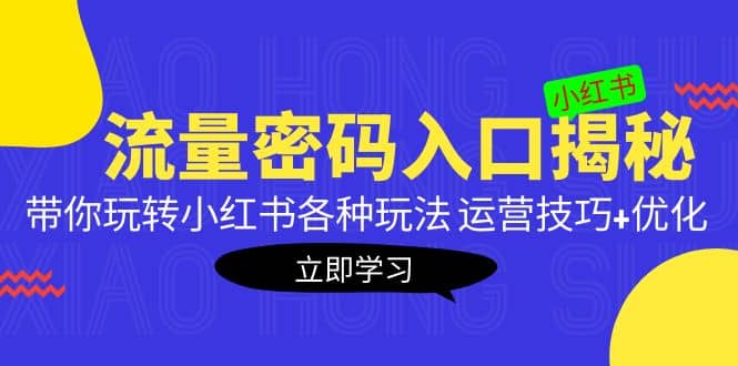 小红书流量密码入口揭秘：带你玩转小红书各种玩法 运营技巧+优化柒柒网创吧-网创项目资源站-副业项目-创业项目-搞钱项目柒柒网创吧