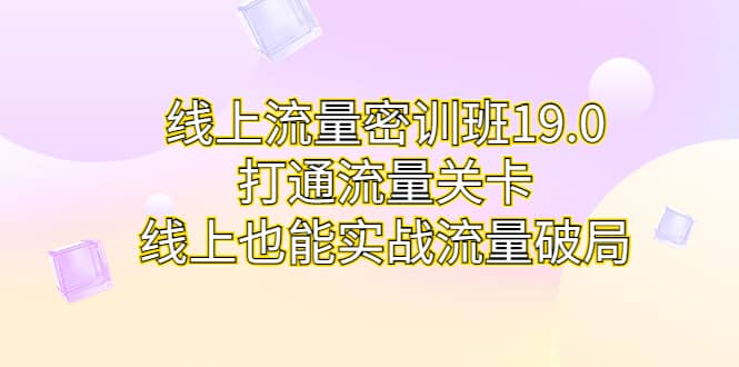 线上流量密训班19.0，打通流量关卡，线上也能实战流量破局柒柒网创吧-网创项目资源站-副业项目-创业项目-搞钱项目柒柒网创吧