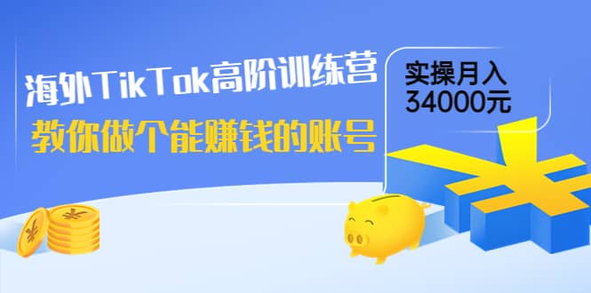 海外TikTok高阶训练营：教你做个能赚钱的账号，实操月入34000元！柒柒网创吧-网创项目资源站-副业项目-创业项目-搞钱项目柒柒网创吧