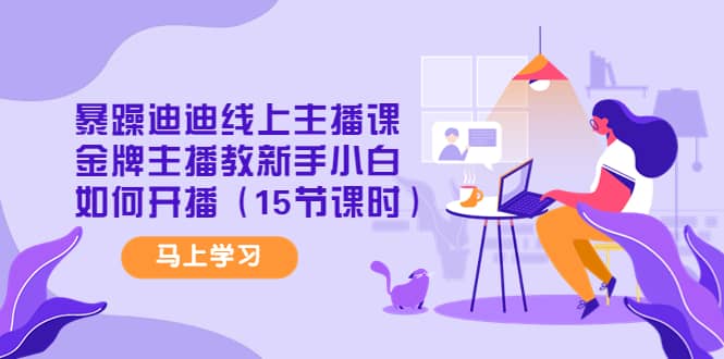 暴躁迪迪线上主播课，金牌主播教新手小白如何开播（15节课时）柒柒网创吧-网创项目资源站-副业项目-创业项目-搞钱项目柒柒网创吧