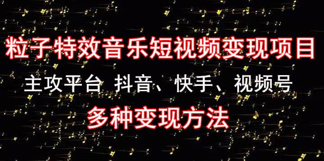 《粒子特效音乐短视频变现项目》主攻平台 抖音、快手、视频号 多种变现方法柒柒网创吧-网创项目资源站-副业项目-创业项目-搞钱项目柒柒网创吧