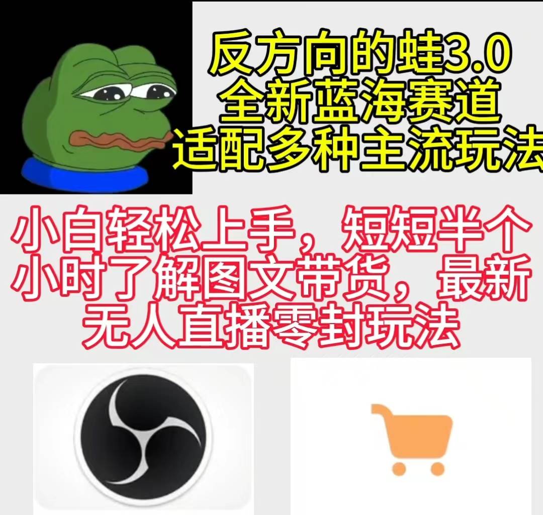 反方向的蛙3.0，图文最新玩法，变现多元化，新蓝海项目，小白轻松上手柒柒网创吧-网创项目资源站-副业项目-创业项目-搞钱项目柒柒网创吧