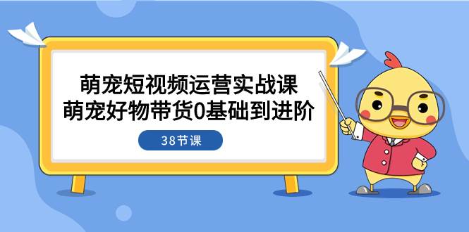 萌宠·短视频运营实战课：萌宠好物带货0基础到进阶（38节课）柒柒网创吧-网创项目资源站-副业项目-创业项目-搞钱项目柒柒网创吧