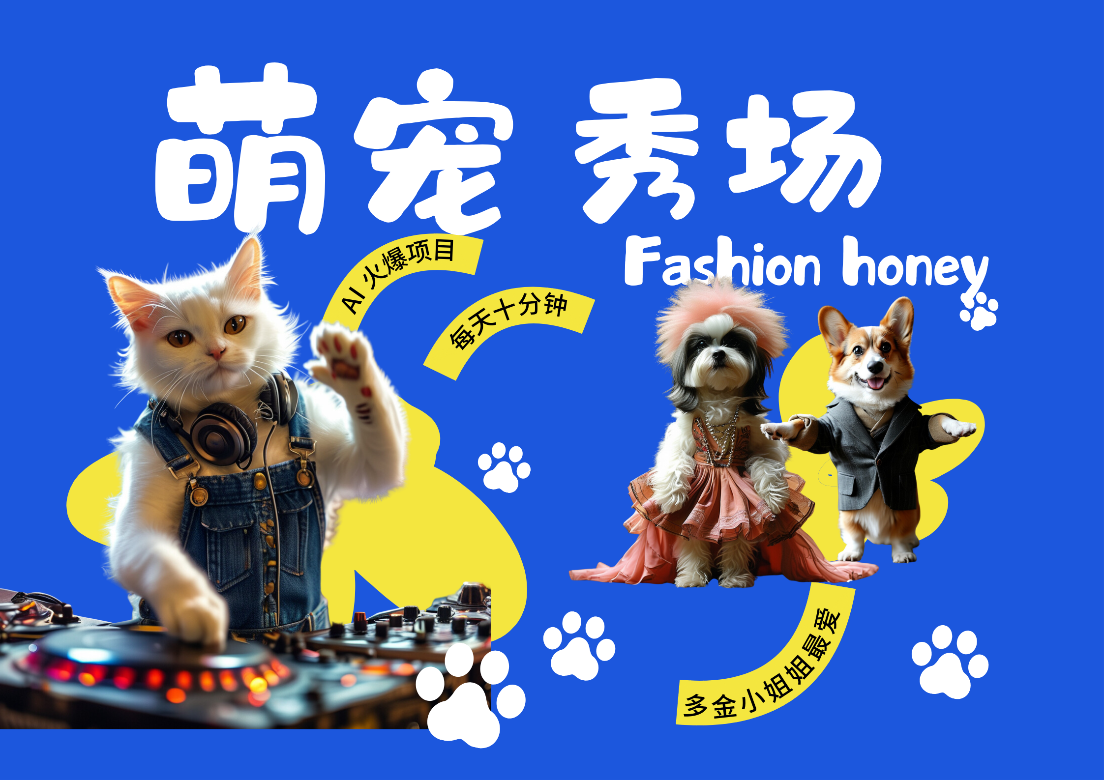 酷飒动物跳舞走秀  时尚喵FASHION汪 多金小姐姐最爱的 轻松月入破万柒柒网创吧-网创项目资源站-副业项目-创业项目-搞钱项目柒柒网创吧